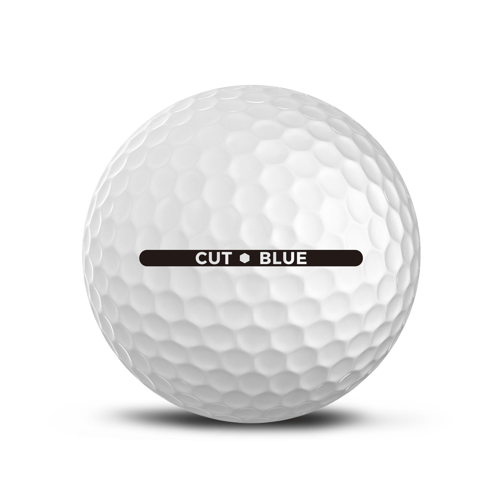 Cut Blue Golf Ball