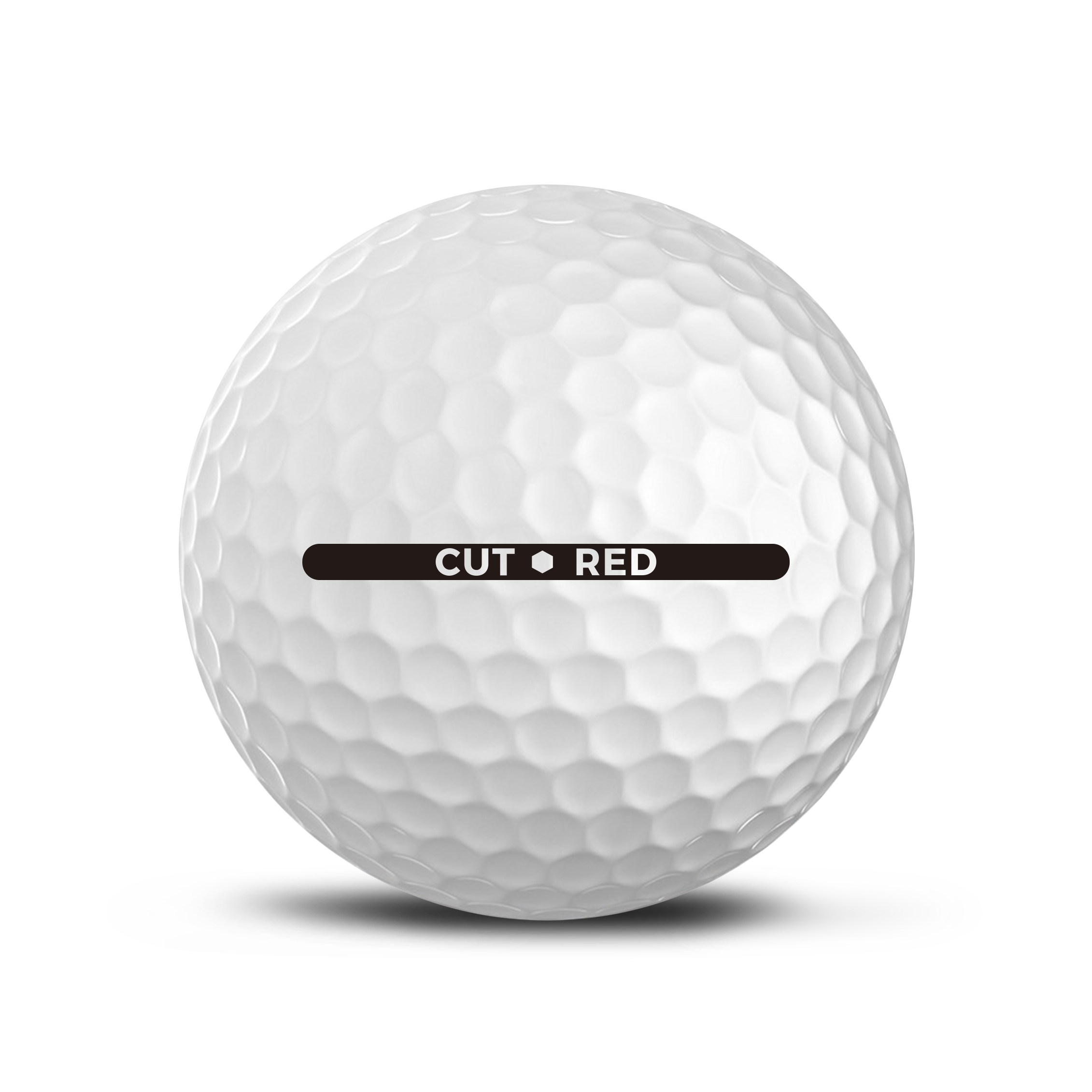 Cut Red Golf Ball
