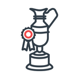 Icon of a Golf Event Trophy With a Ribbon on It