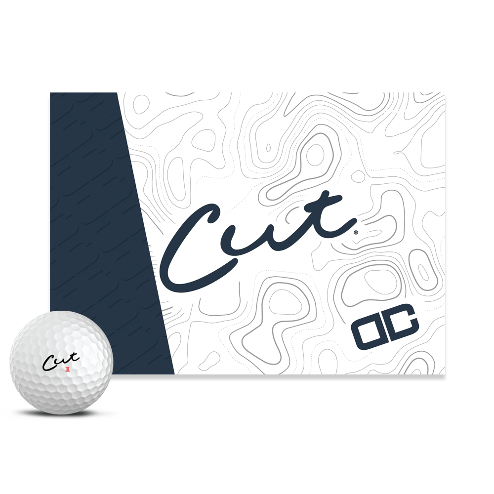 One Golf Ball and Box of Cut DC Affordable Golf Balls